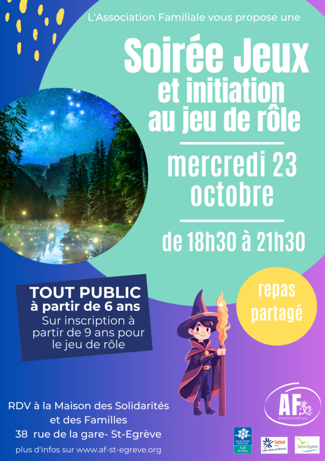 Soirée jeux de société et initiation au jeu de rôle