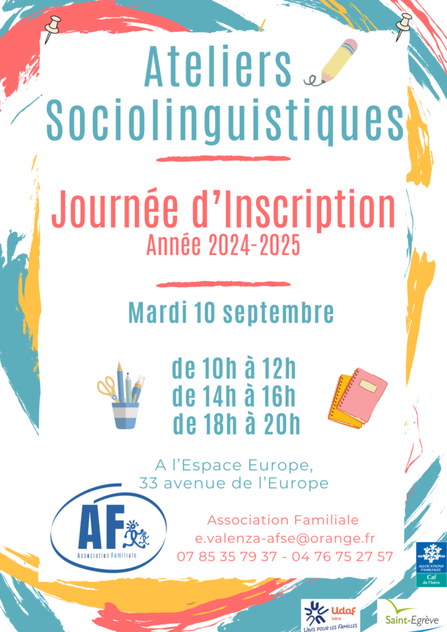 Journée d'Inscription aux Ateliers Sociolinguistiques